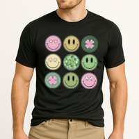 Shamrock Smile Face Disco Retro Groovy St Patricks Day Lucky Cooling Performance Crew T-Shirt