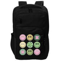 Shamrock Smile Face Disco Retro Groovy St Patricks Day Lucky Impact Tech Backpack