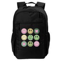 Shamrock Smile Face Disco Retro Groovy St Patricks Day Lucky Backpack