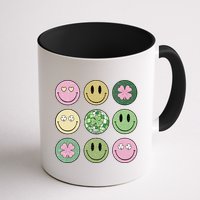 Shamrock Smile Face Disco Retro Groovy St Patricks Day Lucky Mug