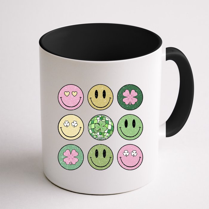 Shamrock Smile Face Disco Retro Groovy St Patricks Day Lucky Mug