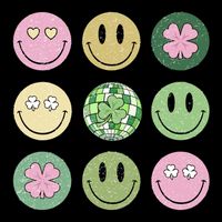 Shamrock Smile Face Disco Retro Groovy St Patricks Day Lucky Mug