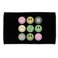 Shamrock Smile Face Disco Retro Groovy St Patricks Day Lucky Microfiber Hand Towel
