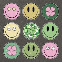 Shamrock Smile Face Disco Retro Groovy St Patricks Day Lucky Cotton Canvas Backpack