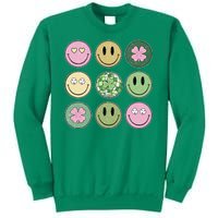 Shamrock Smile Face Disco Retro Groovy St Patricks Day Lucky Sweatshirt