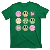 Shamrock Smile Face Disco Retro Groovy St Patricks Day Lucky T-Shirt