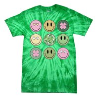 Shamrock Smile Face Disco Retro Groovy St Patricks Day Lucky Tie-Dye T-Shirt