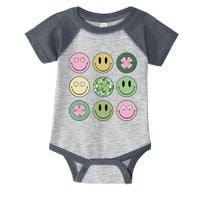 Shamrock Smile Face Disco Retro Groovy St Patricks Day Lucky Infant Baby Jersey Bodysuit