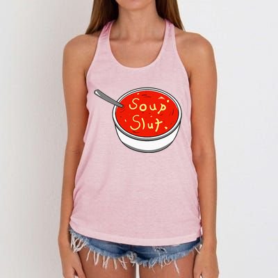 Soup Slut Funny Soup  Saying  Women's Knotted Racerback Tank