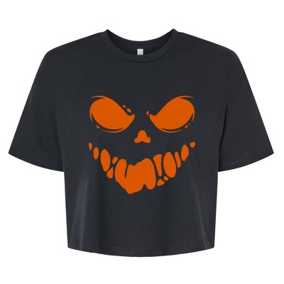 Scary Spooky Face Halloween Gift Bella+Canvas Jersey Crop Tee