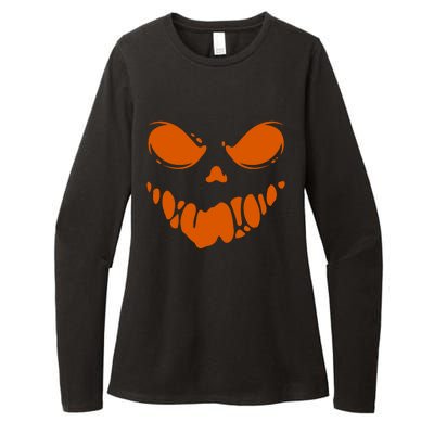 Scary Spooky Face Halloween Gift Womens CVC Long Sleeve Shirt