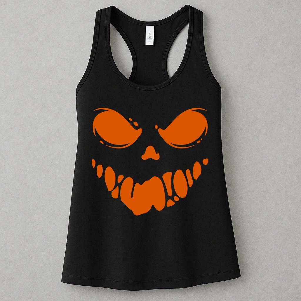 Scary Spooky Face Halloween Gift Womens Tank Top