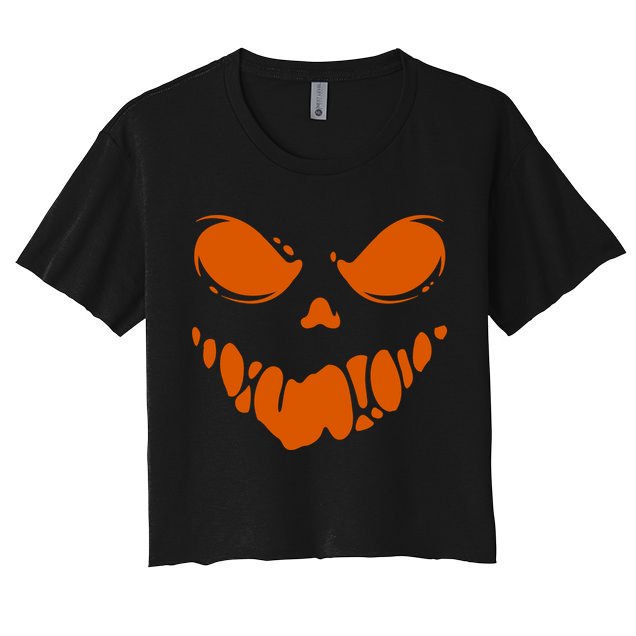 Scary Spooky Face Halloween Gift Crop Top