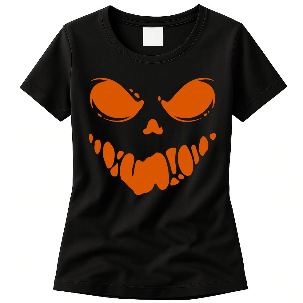 Scary Spooky Face Halloween Gift Womens T-Shirt
