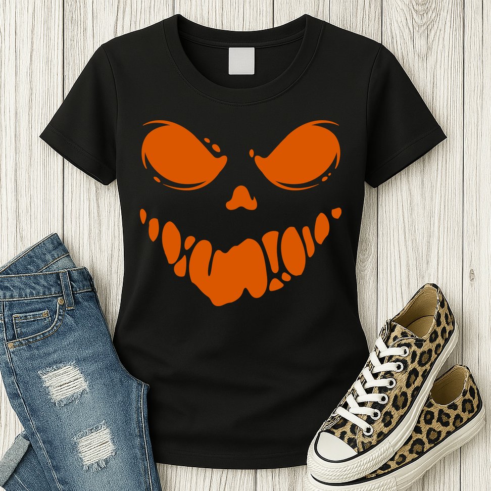 Scary Spooky Face Halloween Gift Womens T-Shirt