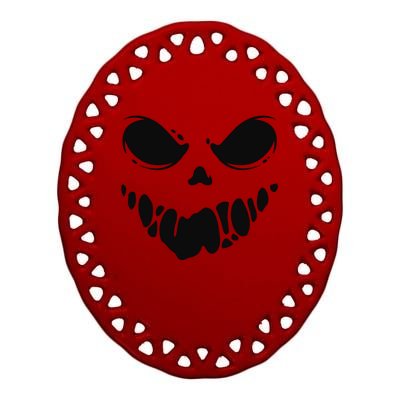 Scary Spooky Face Halloween Gift Ceramic Oval Ornament