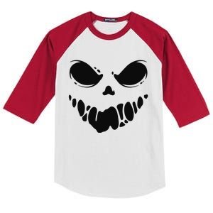 Scary Spooky Face Halloween Gift Kids Colorblock Raglan Jersey