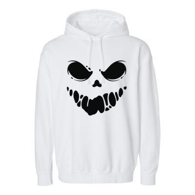 Scary Spooky Face Halloween Gift Garment-Dyed Fleece Hoodie