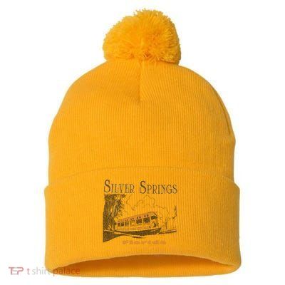 Silver Springs Florida Pom Pom 12in Knit Beanie