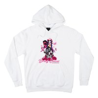 Sugar Skull Fight Breast Cancer Awareness Like A Girl Ribbon Hoodie