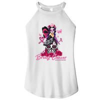 Sugar Skull Fight Breast Cancer Awareness Like A Girl Ribbon Women's Perfect Tri Rocker Tank