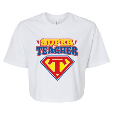 Superteacher Superhero Funny Teacher Gift Idea Bella+Canvas Jersey Crop Tee