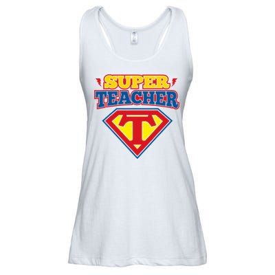 Superteacher Superhero Funny Teacher Gift Idea Ladies Essential Flowy Tank