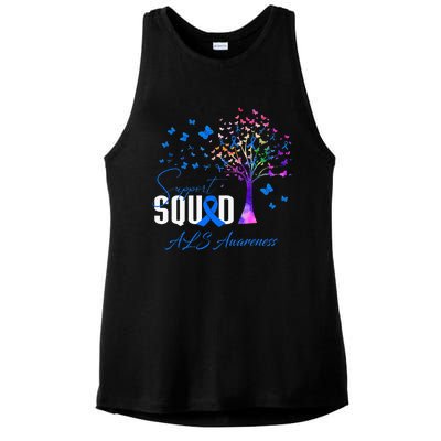 Support Squad For Als Awareness Ladies PosiCharge Tri-Blend Wicking Tank