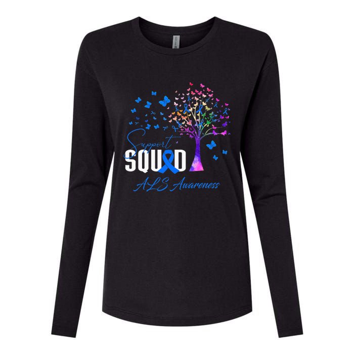 Support Squad For Als Awareness Womens Cotton Relaxed Long Sleeve T-Shirt