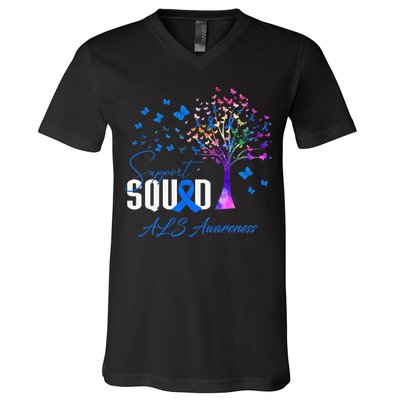 Support Squad For Als Awareness V-Neck T-Shirt