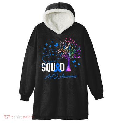 Support Squad For Als Awareness Hooded Wearable Blanket