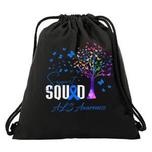 Support Squad For Als Awareness Drawstring Bag