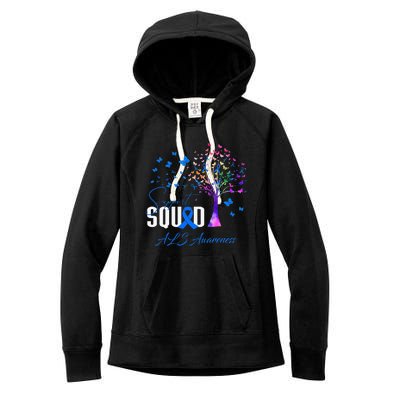 Support Squad For Als Awareness Women's Fleece Hoodie