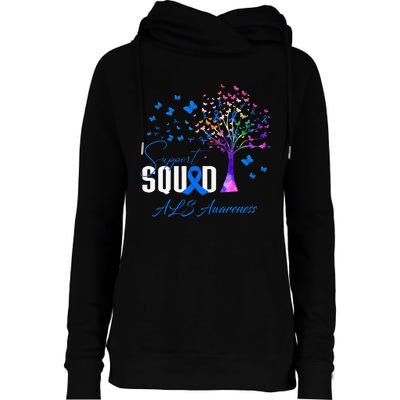 Support Squad For Als Awareness Womens Funnel Neck Pullover Hood