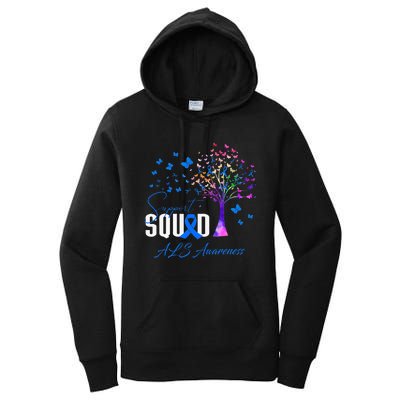 Support Squad For Als Awareness Women's Pullover Hoodie