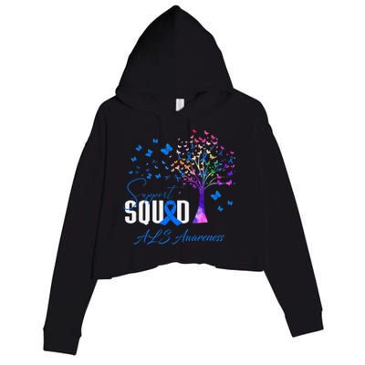 Support Squad For Als Awareness Crop Fleece Hoodie