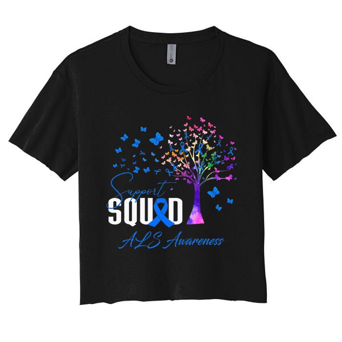 Support Squad For Als Awareness Women's Crop Top Tee