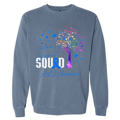 Support Squad For Als Awareness Garment-Dyed Sweatshirt