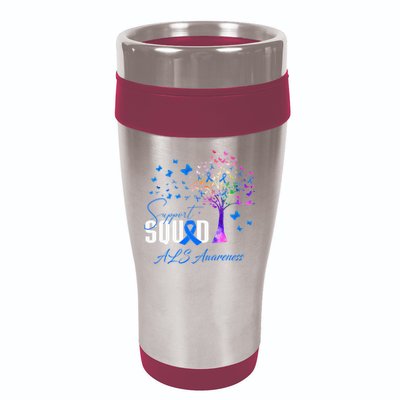 Support Squad For Als Awareness 16oz Travel Tumbler