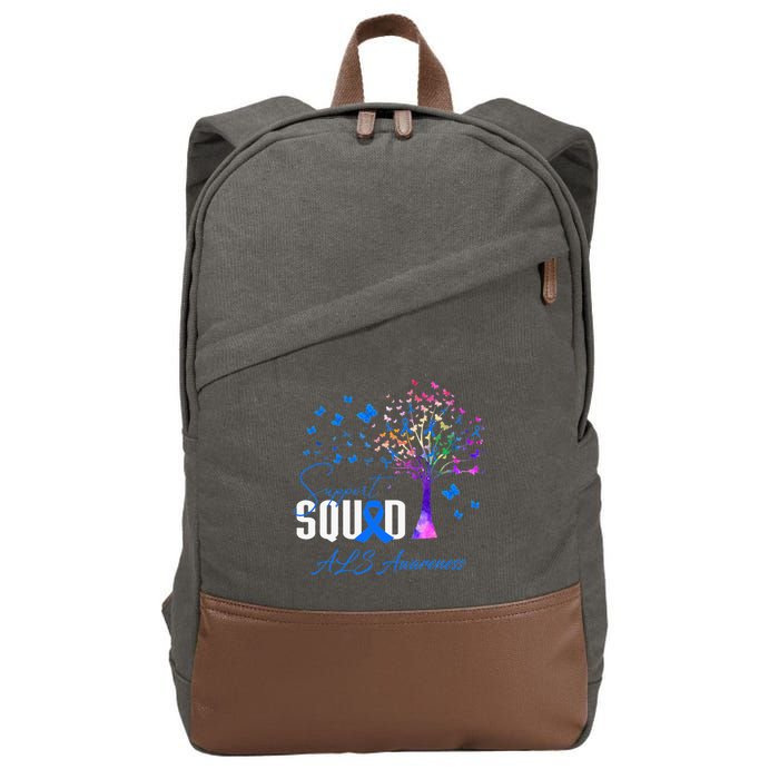 Support Squad For Als Awareness Cotton Canvas Backpack