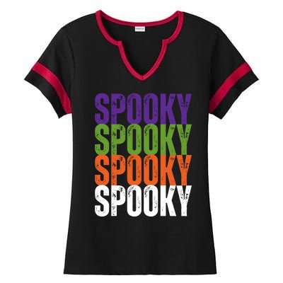 Spooky Spooky Funny Cute Halloween Ladies Halftime Notch Neck Tee