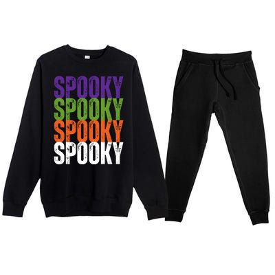 Spooky Spooky Funny Cute Halloween Premium Crewneck Sweatsuit Set