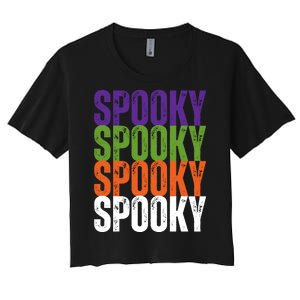 Spooky Spooky Funny Cute Halloween Women's Crop Top Tee