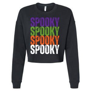 Spooky Spooky Funny Cute Halloween Cropped Pullover Crew