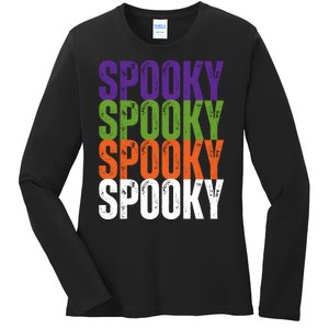 Spooky Spooky Funny Cute Halloween Ladies Long Sleeve Shirt