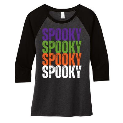 Spooky Spooky Funny Cute Halloween Women's Tri-Blend 3/4-Sleeve Raglan Shirt