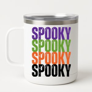 Spooky Spooky Funny Cute Halloween 12 oz Stainless Steel Tumbler Cup