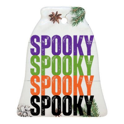 Spooky Spooky Funny Cute Halloween Ceramic Bell Ornament