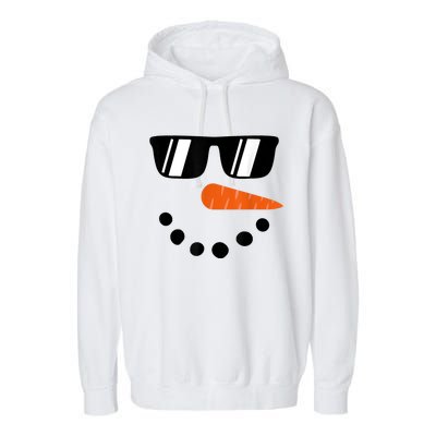 Snowman Shirt For Boys Toddlers Glasses Christmas Winter Garment-Dyed Fleece Hoodie