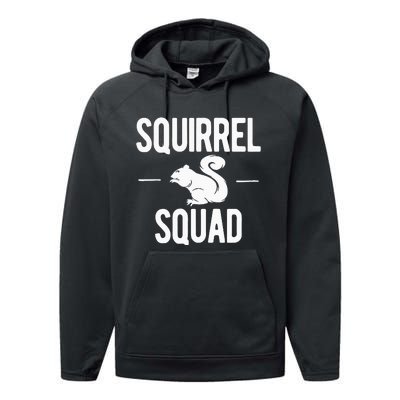 Squirrel Squad Funny Performance Fleece Hoodie